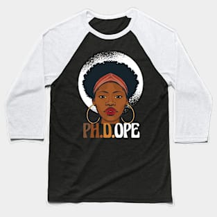 PH.D.OPE Doctorate PhD Student Graduation Black Afro Girl Baseball T-Shirt